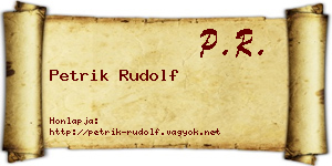 Petrik Rudolf névjegykártya