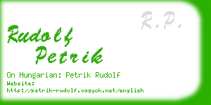 rudolf petrik business card